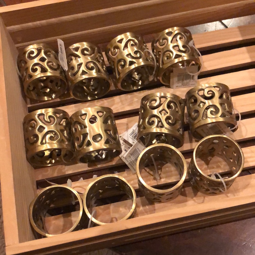 12 Brass Napkin Rings